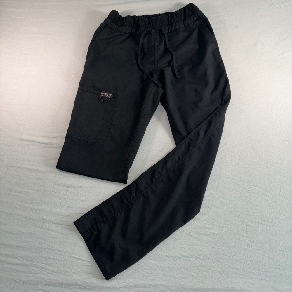 Cherokee Workwear Professionals Black Cargo Scrub Pants Small WW105